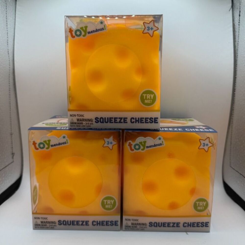 ToyMendous - Squeeze Cheese *Slow Rise* Squishy Fidget Toy (3 Pack) Viral